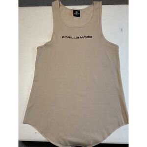 Gorilla Mode Tank Top Mens XL Ribbed Tan Sleeveless Gym Workout Atheltic
